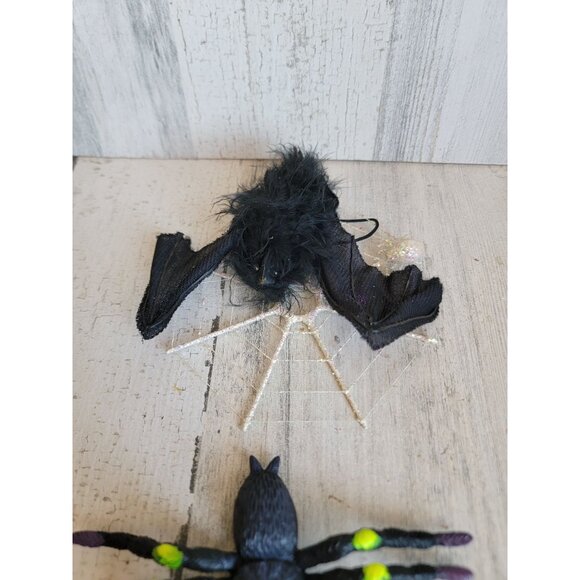 Halloween spider web bat prop home decor miniature scary set - Picture 4 of 8